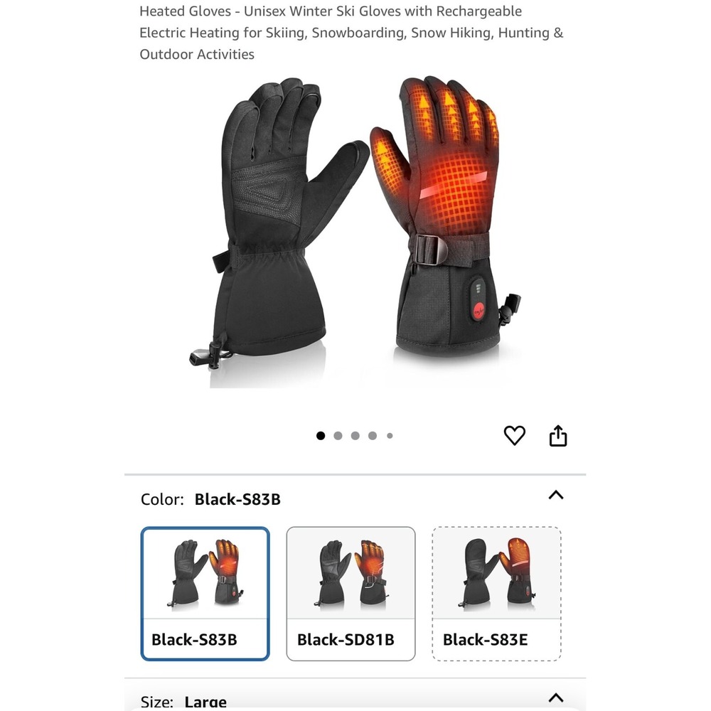 Heated Rechargeable Electric Gloves for Men Women Skiing and Snowboarding